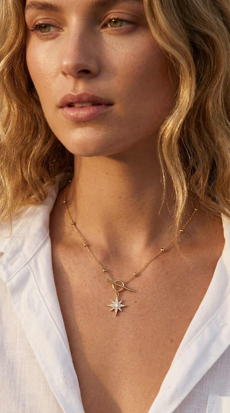 Radiant Polaris Toggle Necklace