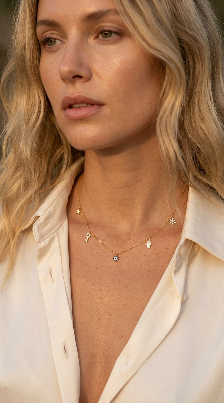 Celestial Harmony Charm Necklace