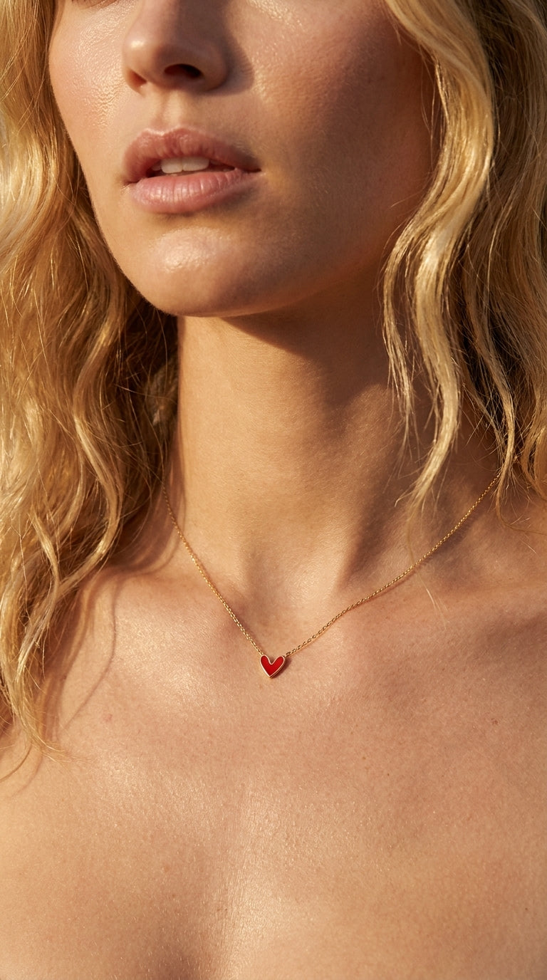 Scarlet Aura Heart Necklace