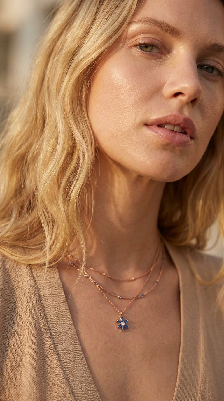 Celestial Azure Frost Necklace