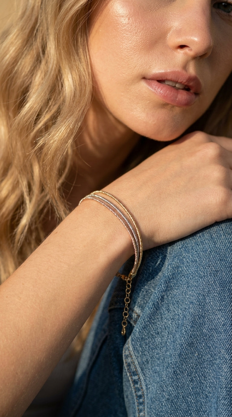 Trinity Textured Multi-Tone Bracelet