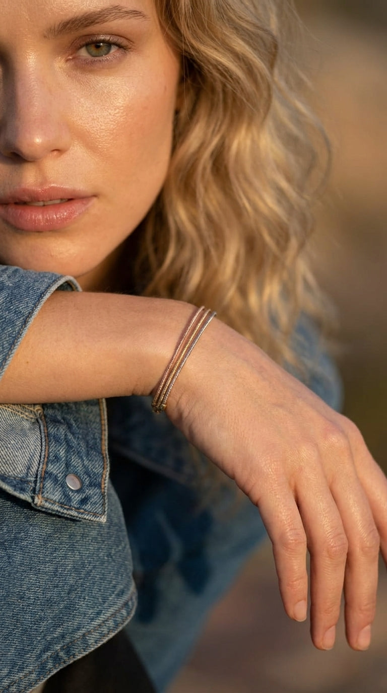 Trinity Textured Multi-Tone Bracelet