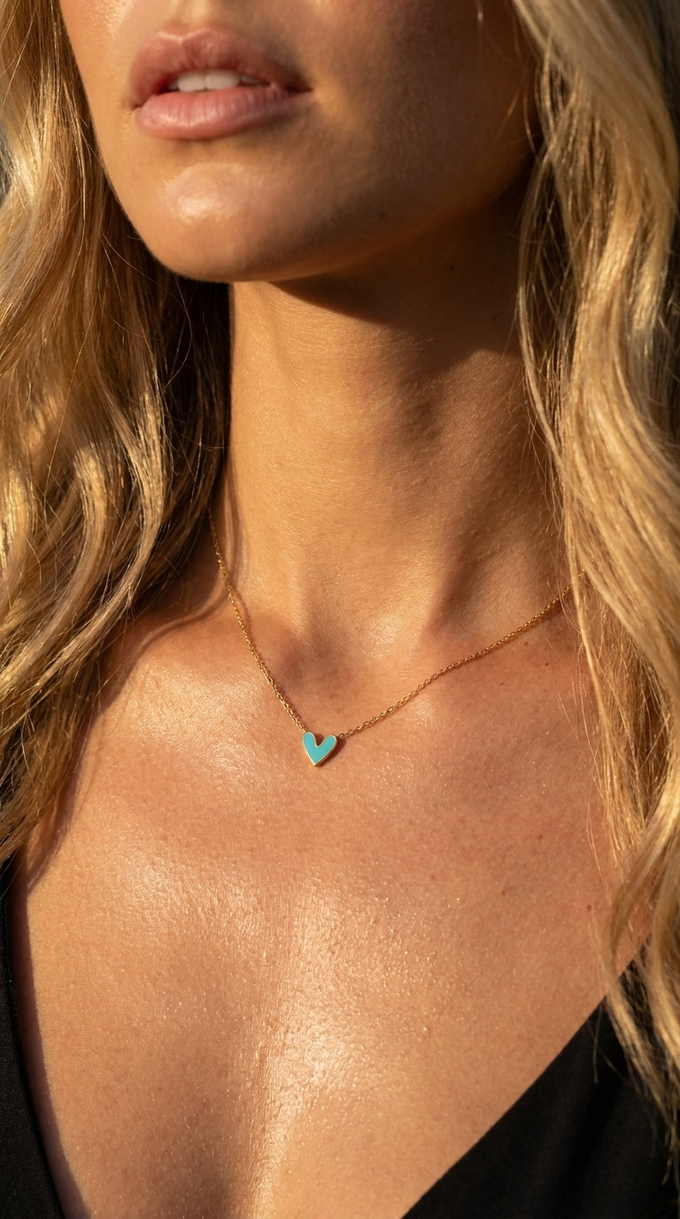 Azure Aura Heart Necklace