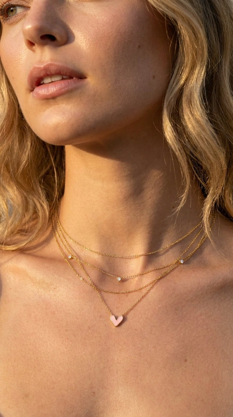 Blush Aura Heart Necklace