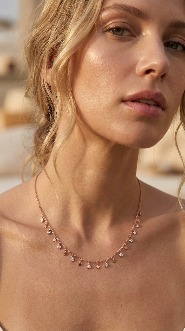 Starlight Sparkle Drop Necklace