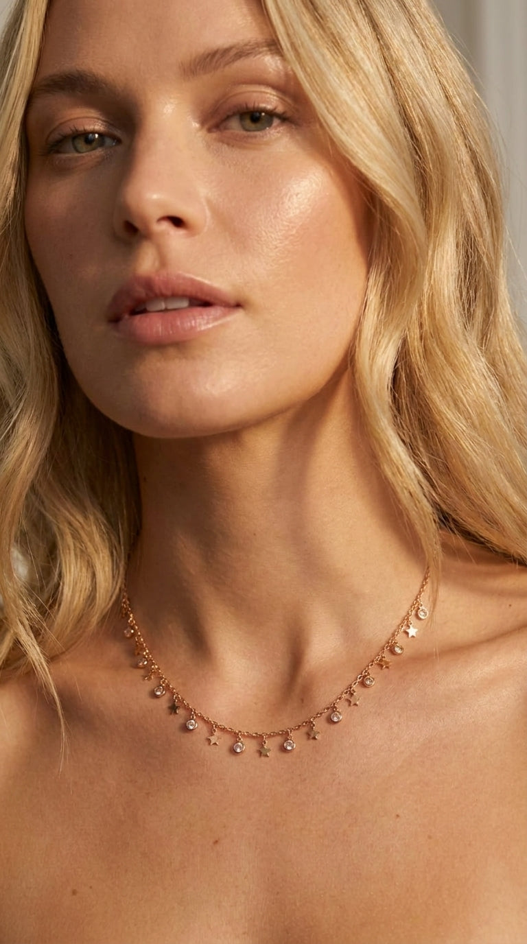 Starlight Sparkle Drop Necklace