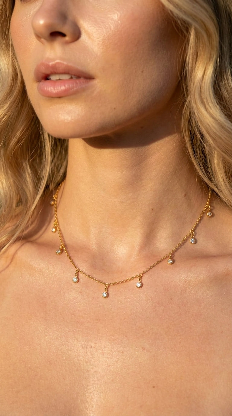 Celestial Droplet Charm Necklace