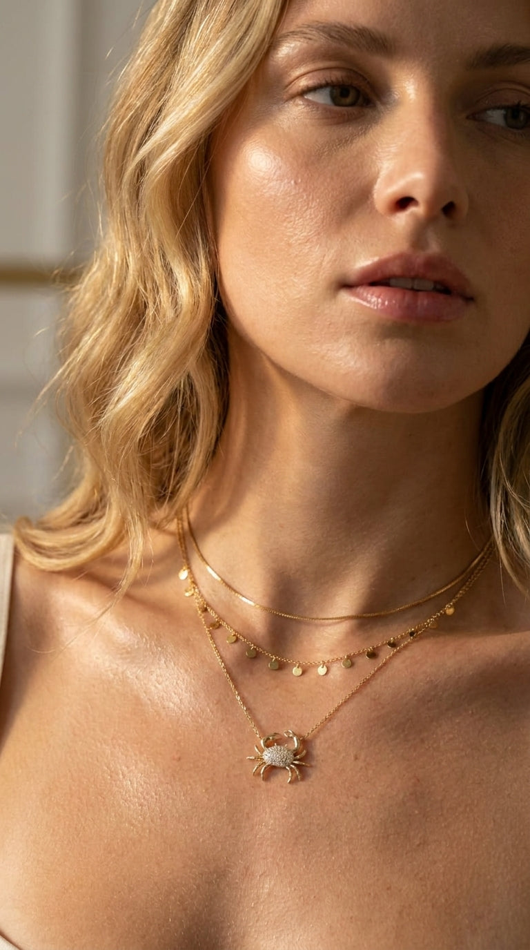 Icons of Summer Crab Pendant Necklace