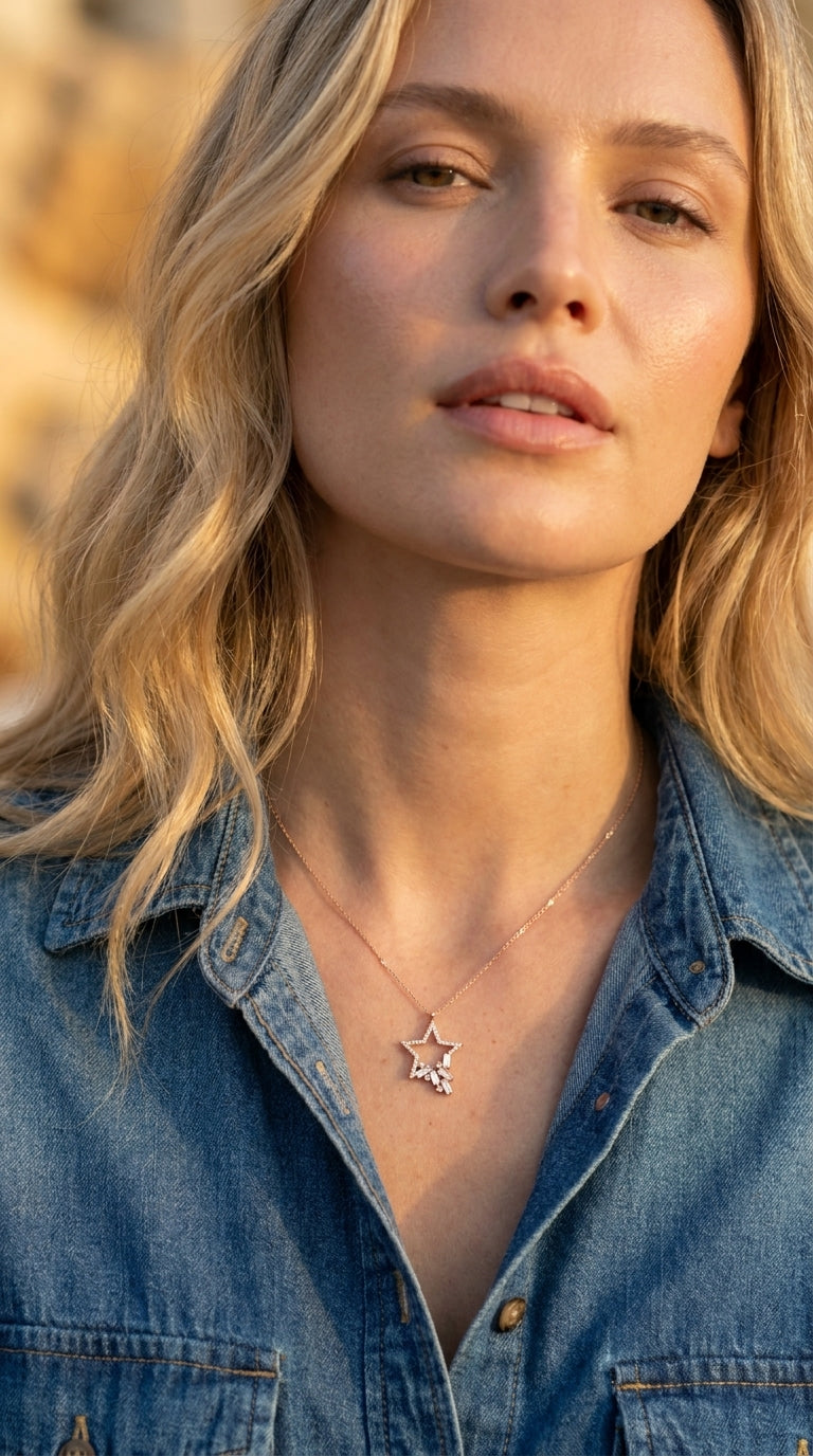 Stella Baguette Star Necklace