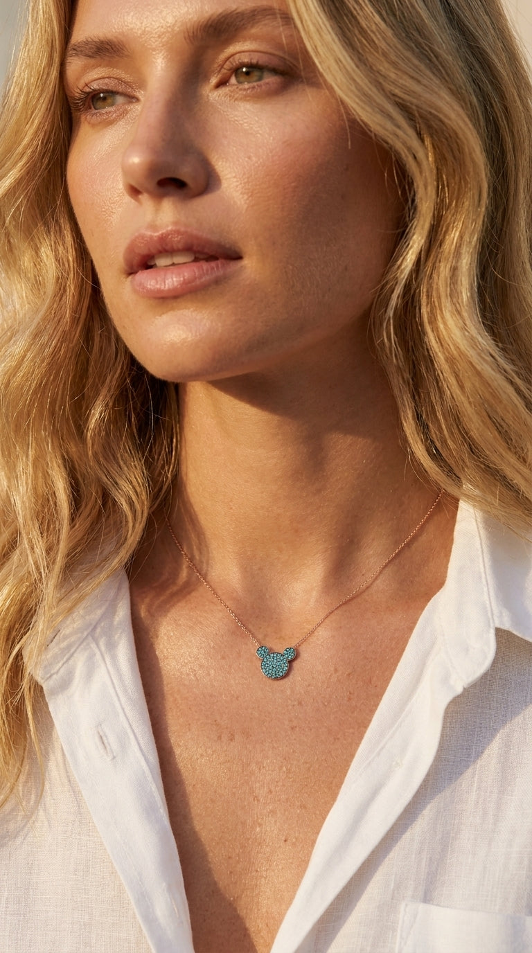 Azure Mouse Silhouette Necklace