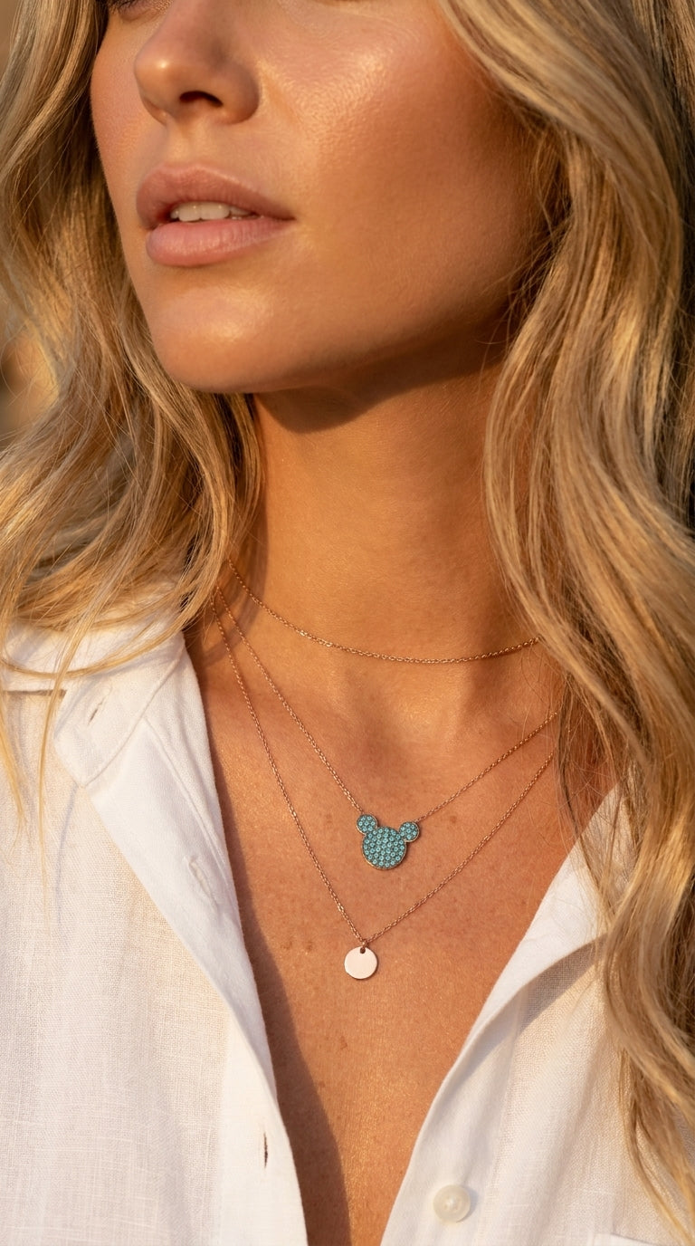 Azure Mouse Silhouette Necklace