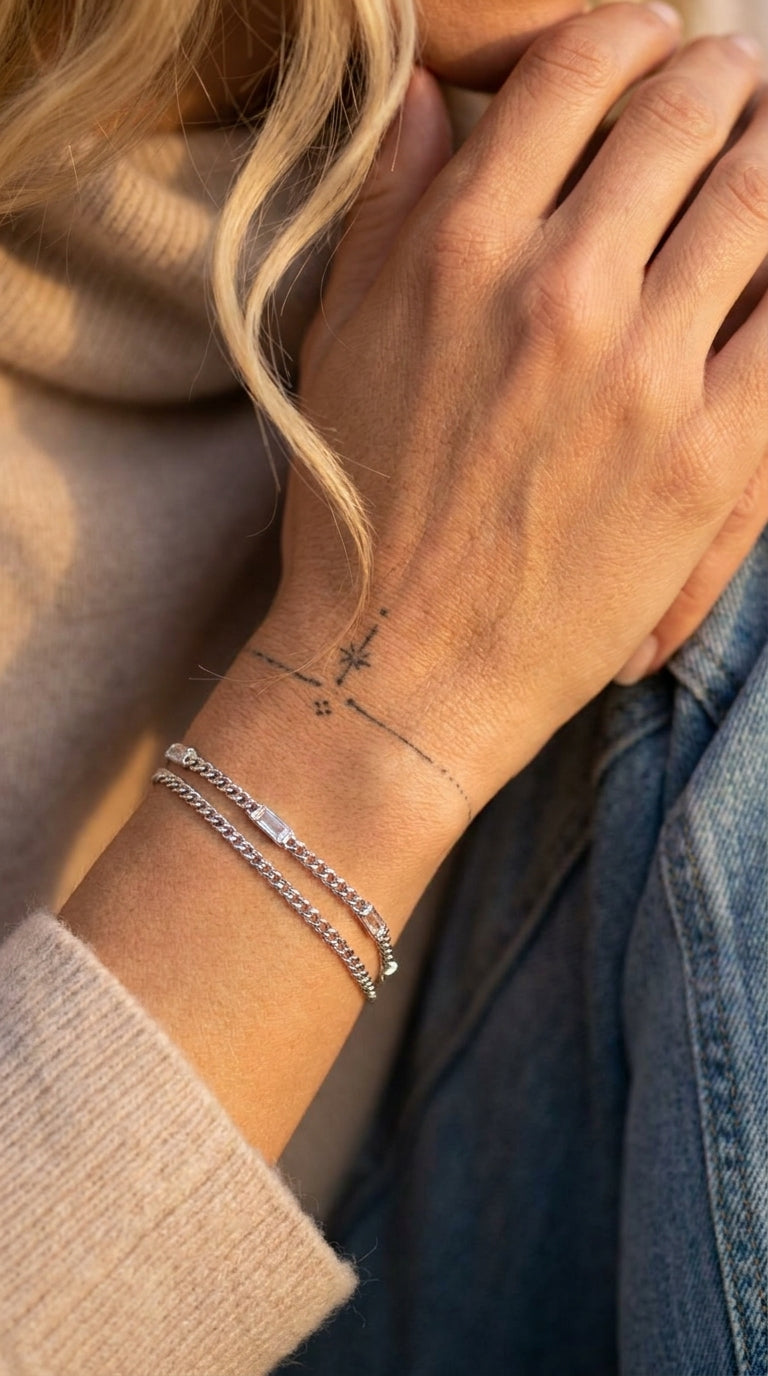 Valo Baguette Curb Chain Bracelet