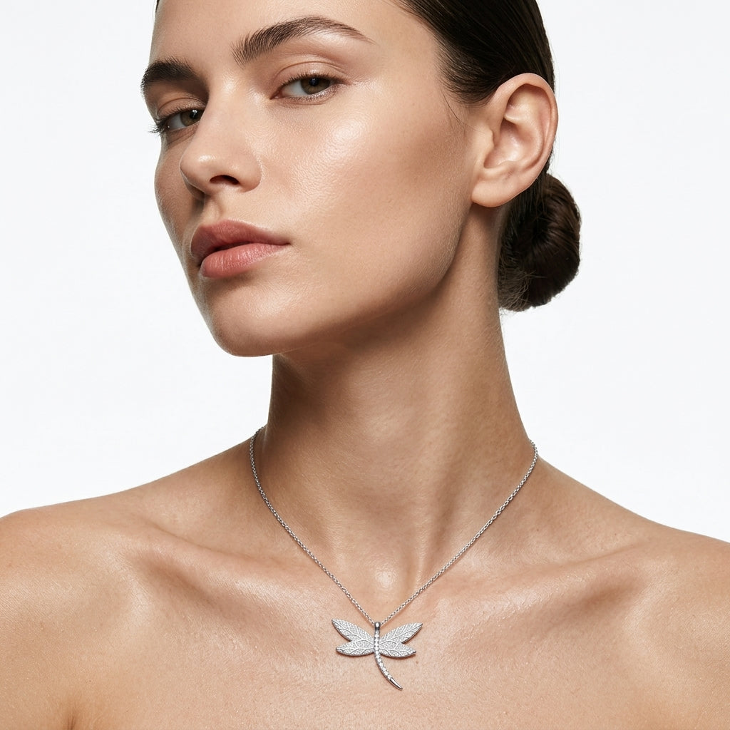 The Pavé Dragonfly Necklace