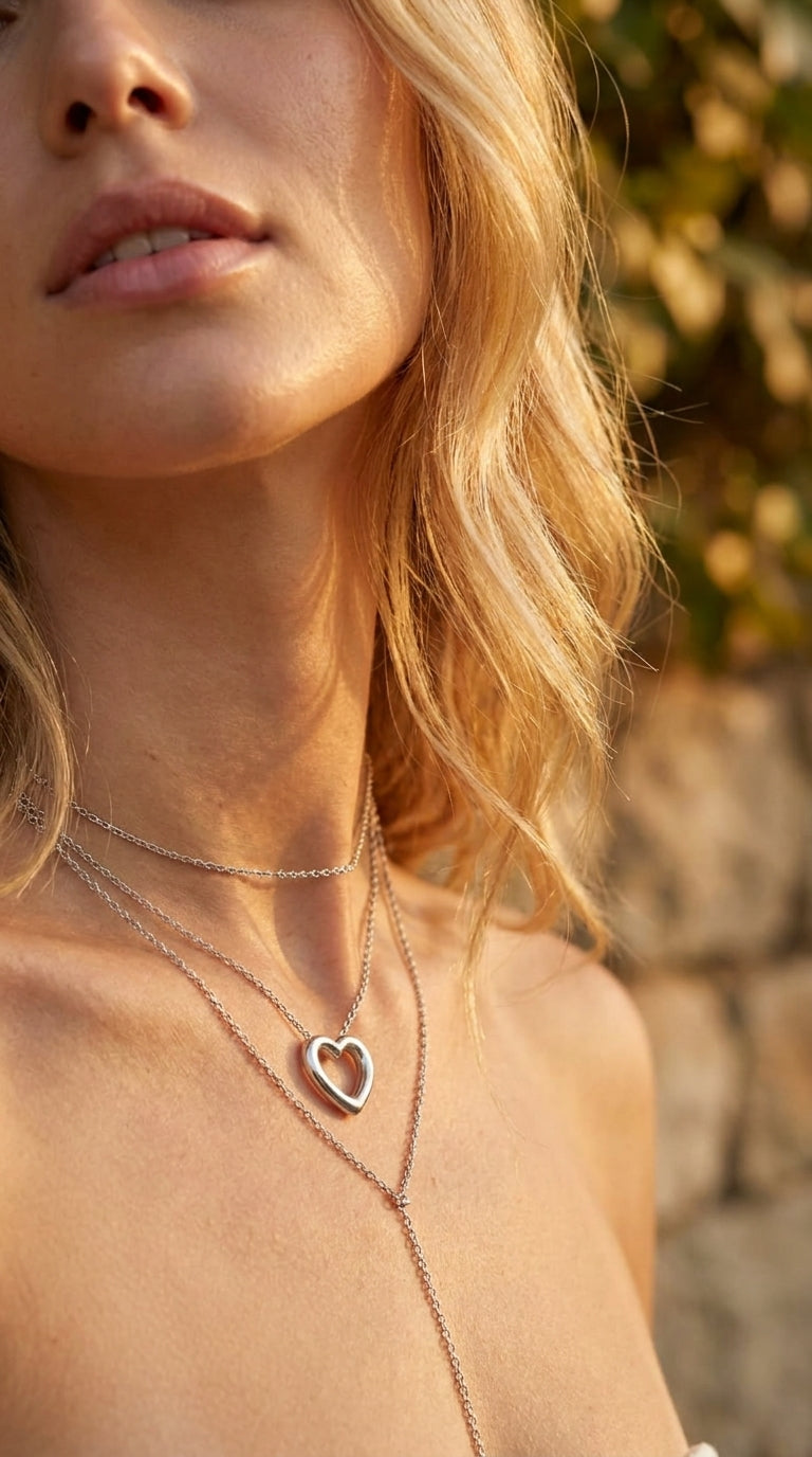 Bold Golden Essence Heart Necklace