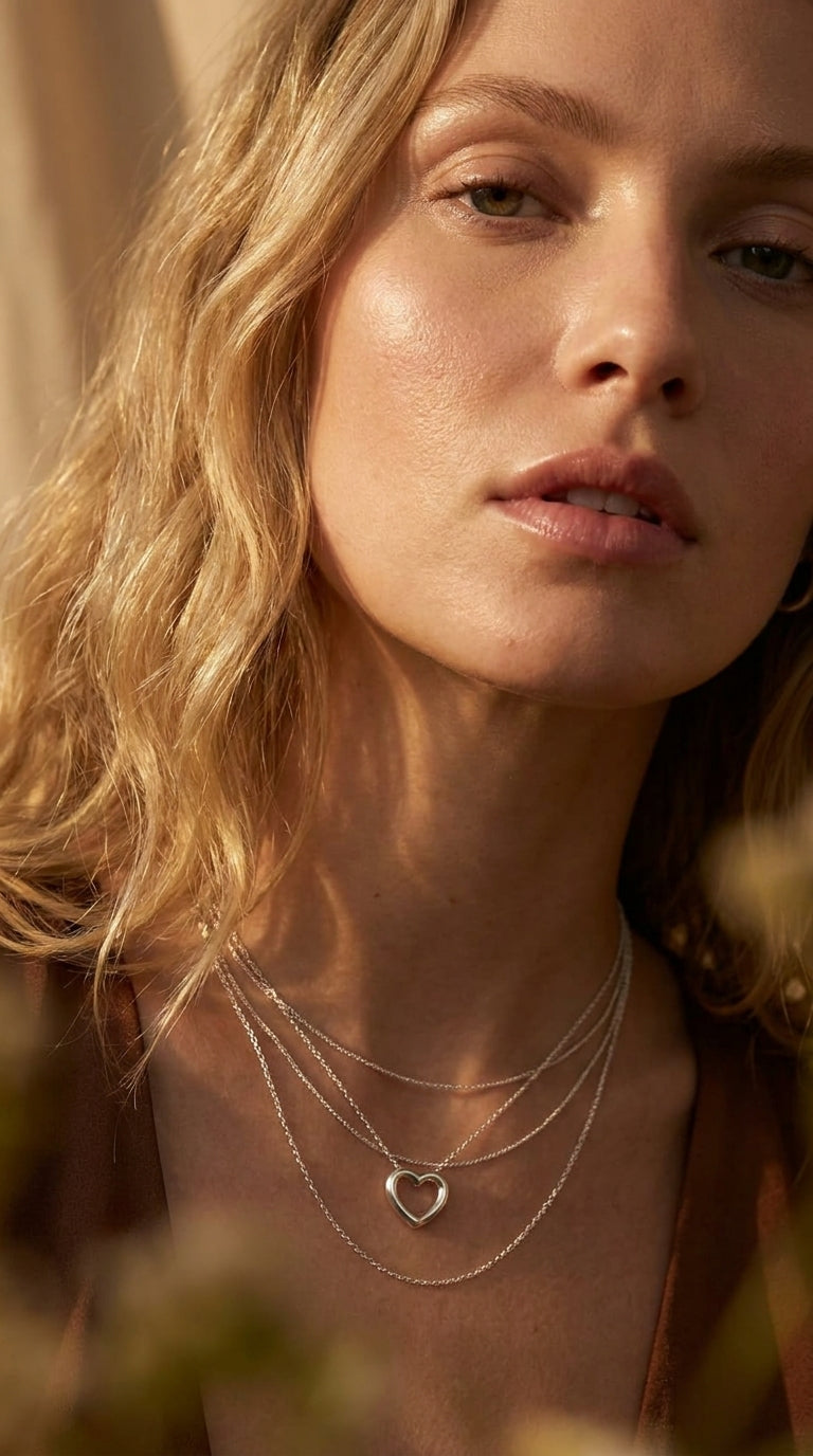 Bold Golden Essence Heart Necklace