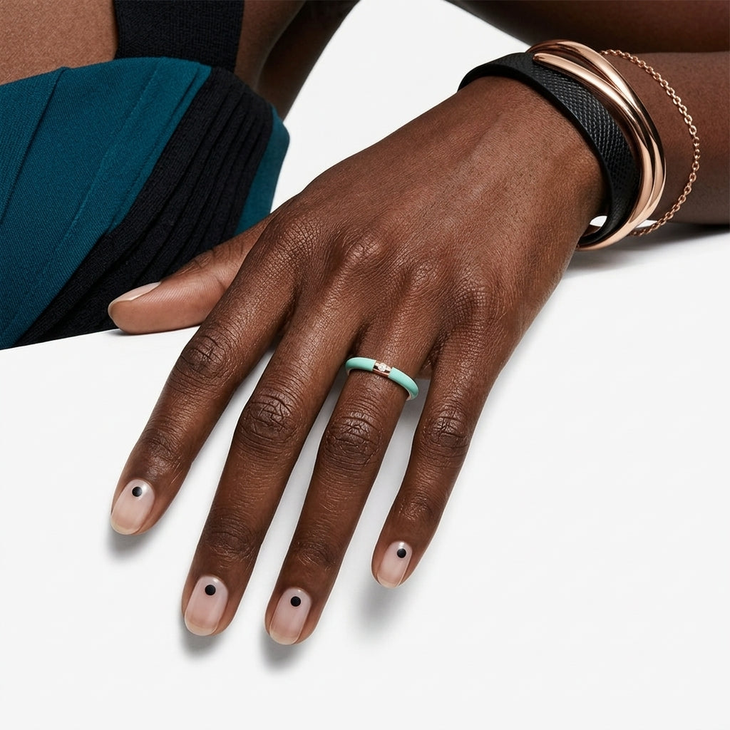 Mint Whisper Enamel Ring