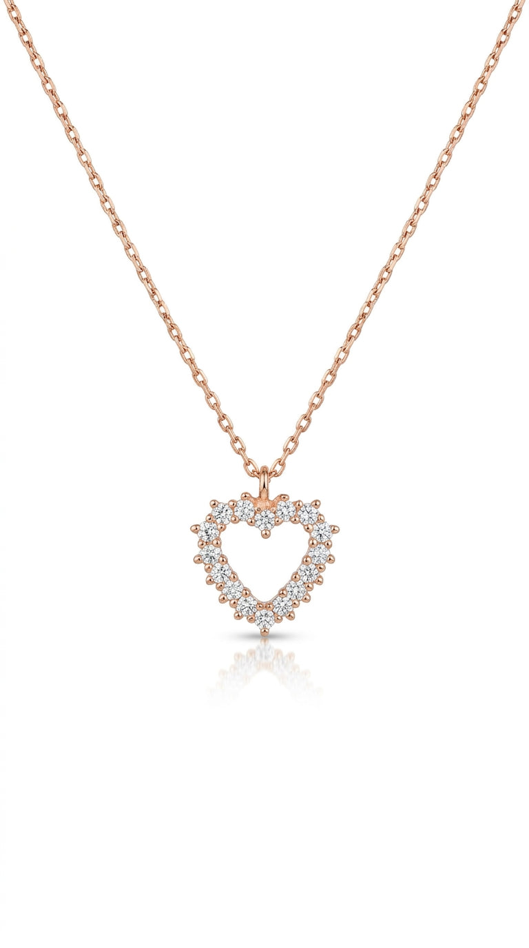 Radiant Pavé Heart Halo Necklace